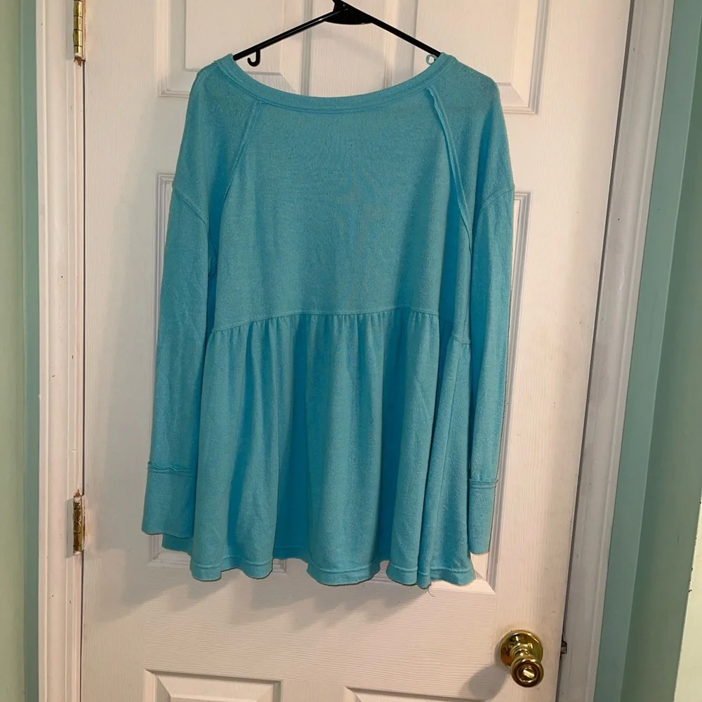 Free People Turquoise Mirage Forever Your Girl Top - Picture 3 of 7